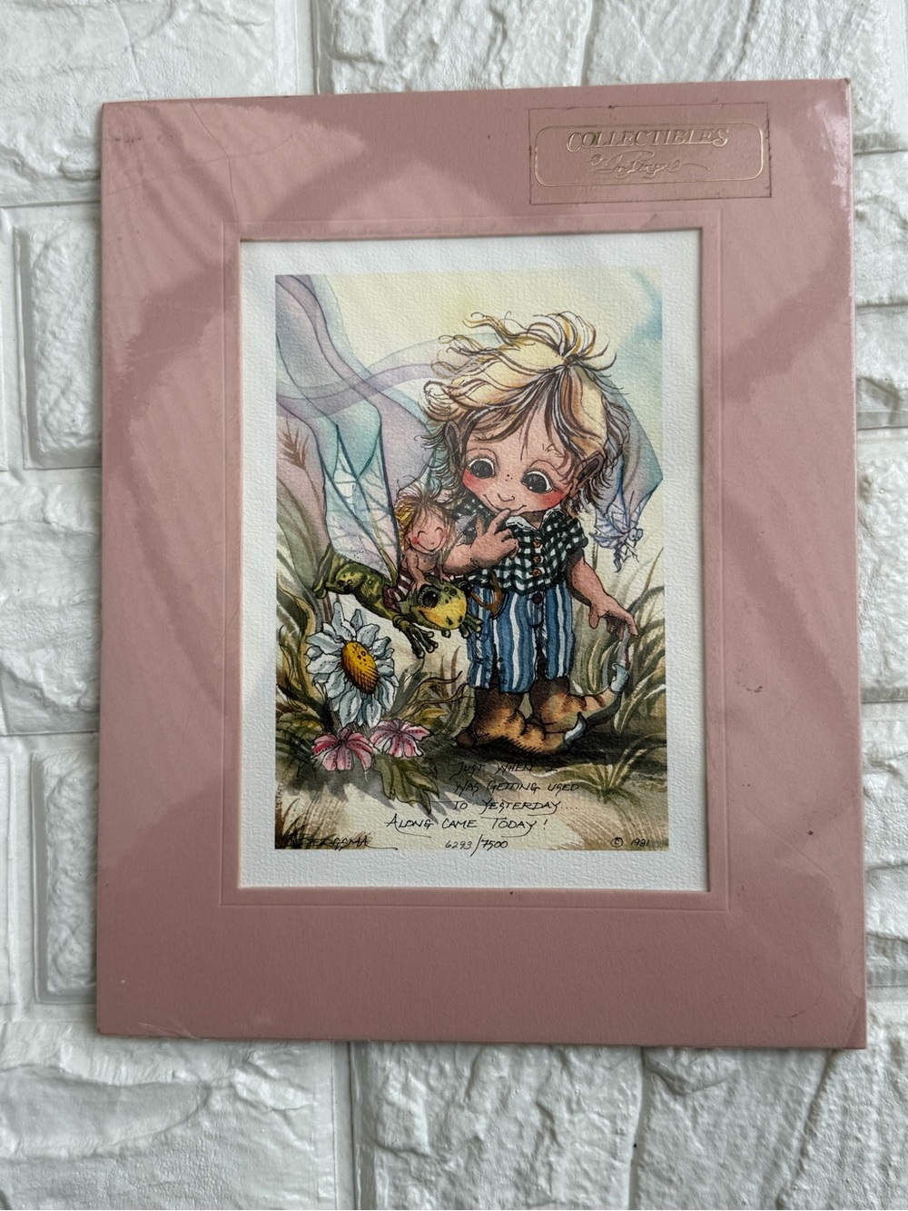 Jody Bergsma signed numbered Lithograph print Frog Fairy 1981 6293/7500 Limited